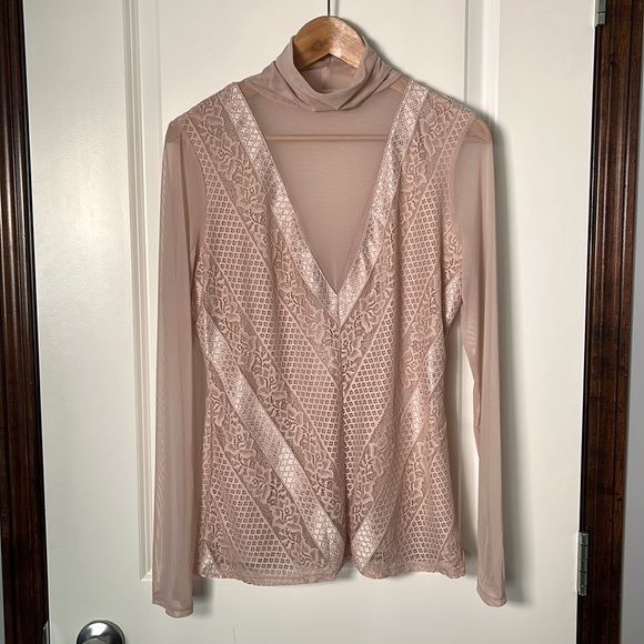 GUESS Riva Mesh Turtleneck Top - Picture 2 of 8